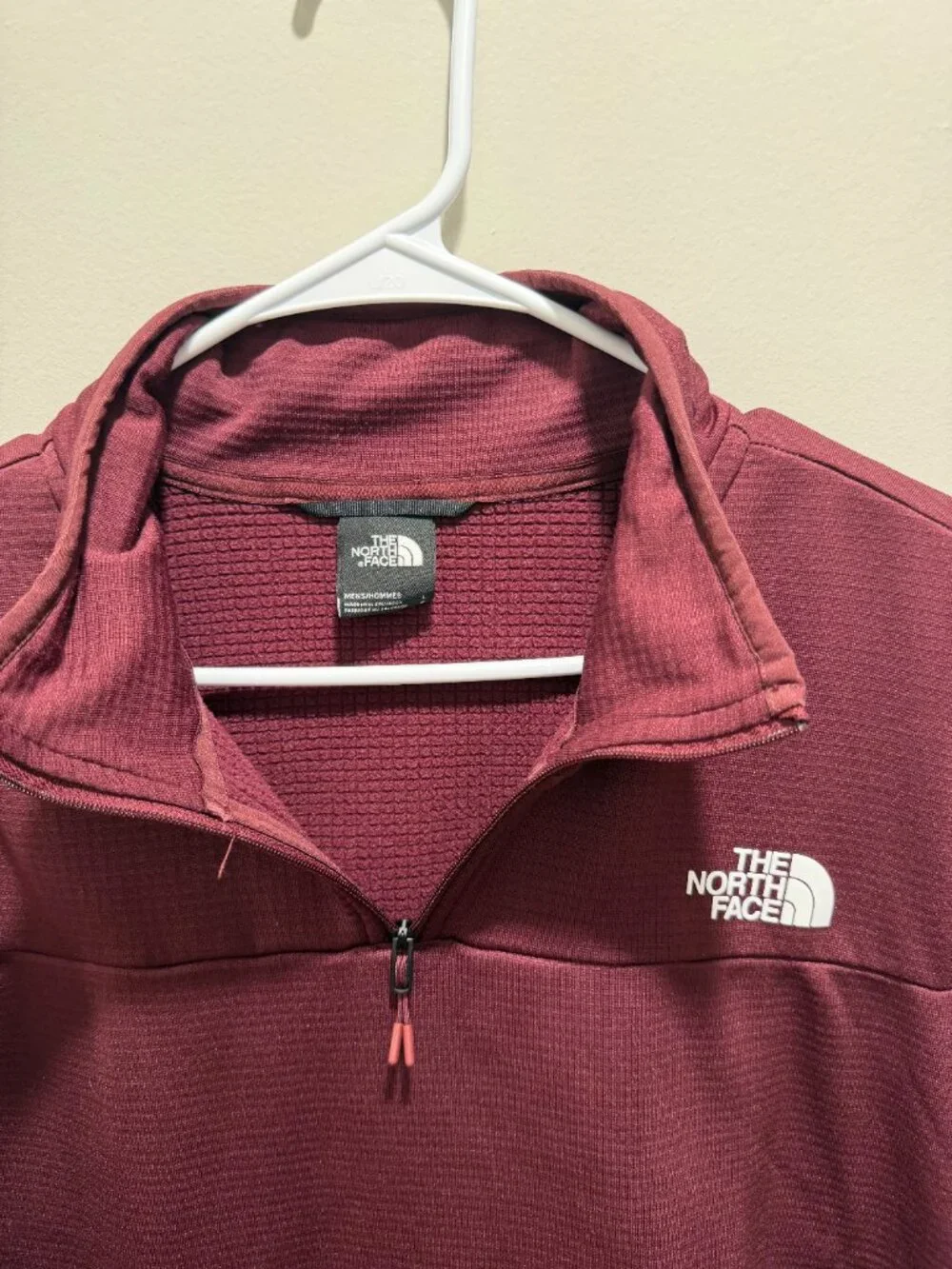 The North Face Men's L Wine Red Quarter Zip Pullover Fleece Sweater